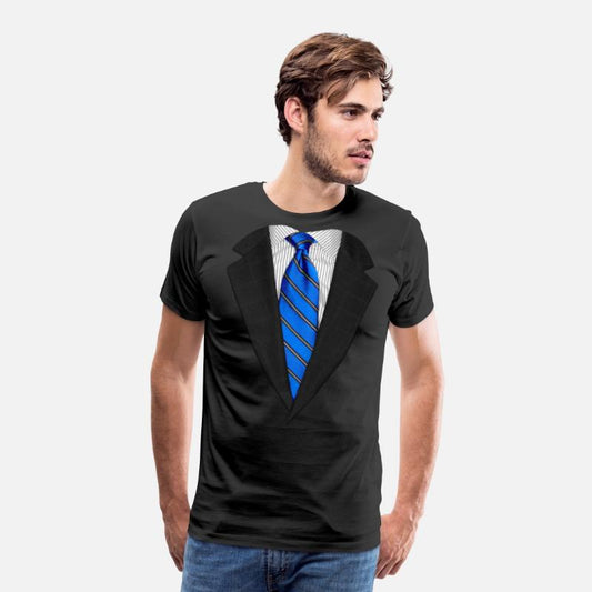 Blue Suit Up! Realistic Suit & Tie Casual Graphic