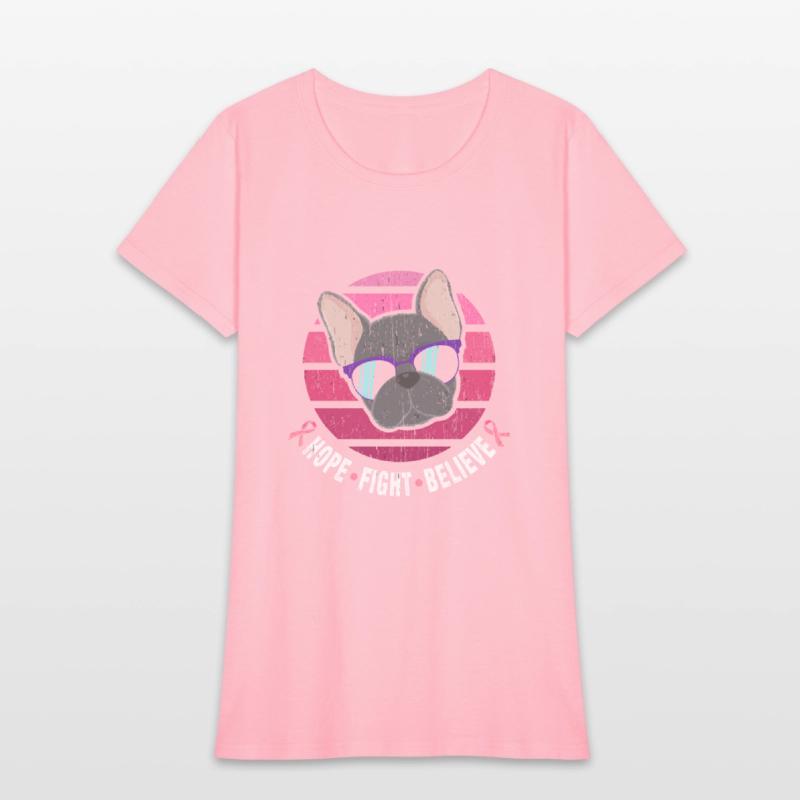 Breast Cancer Awareness French Bulldog Pink Ribbon