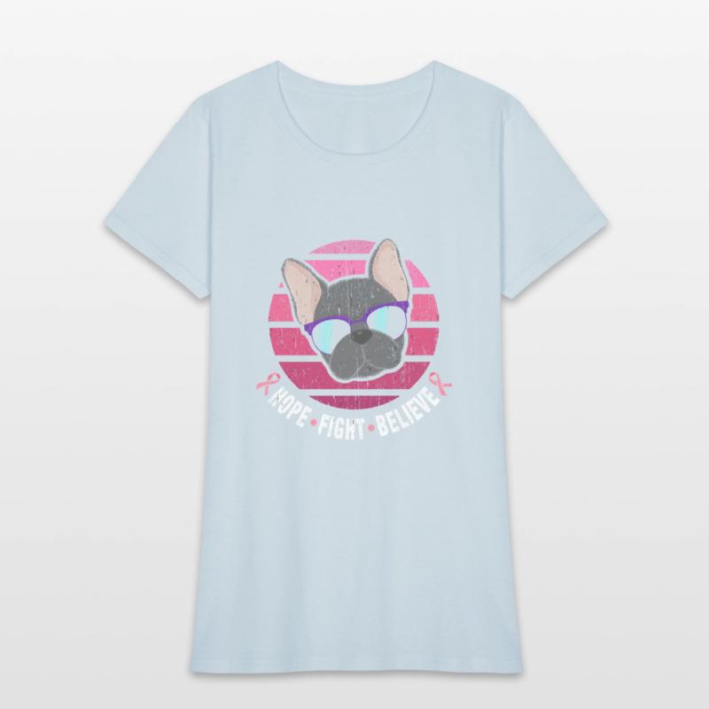 Breast Cancer Awareness French Bulldog Pink Ribbon