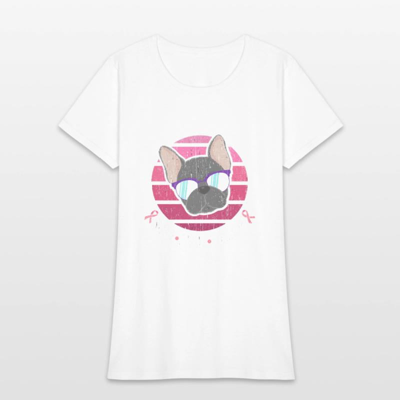 Breast Cancer Awareness French Bulldog Pink Ribbon