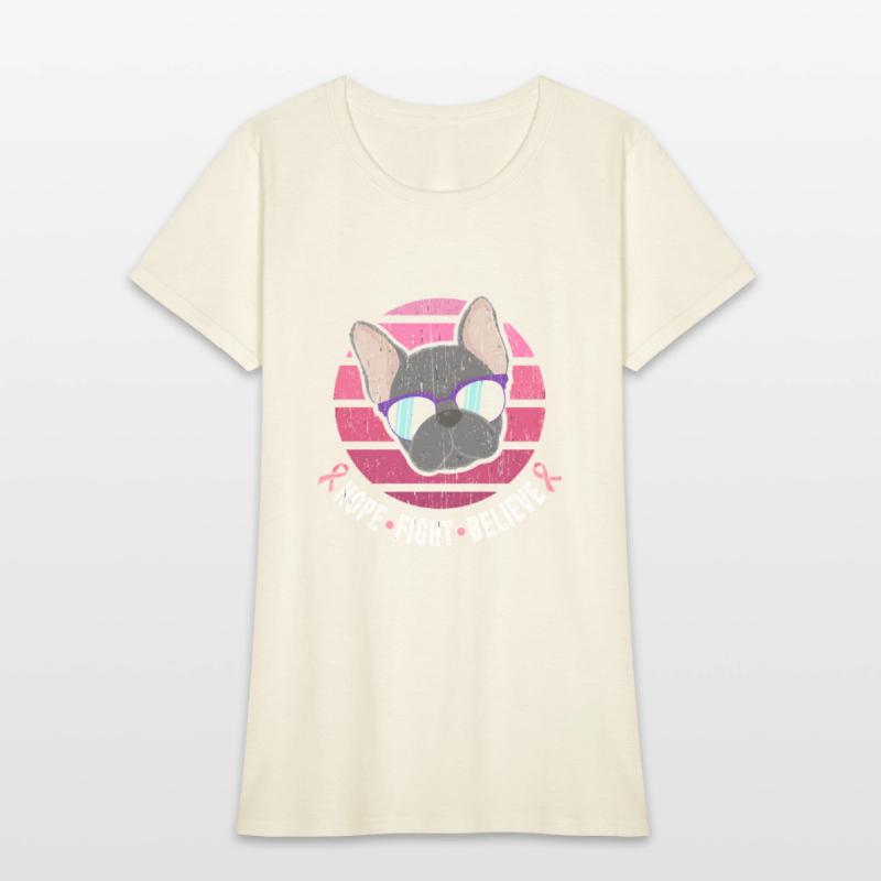 Breast Cancer Awareness French Bulldog Pink Ribbon