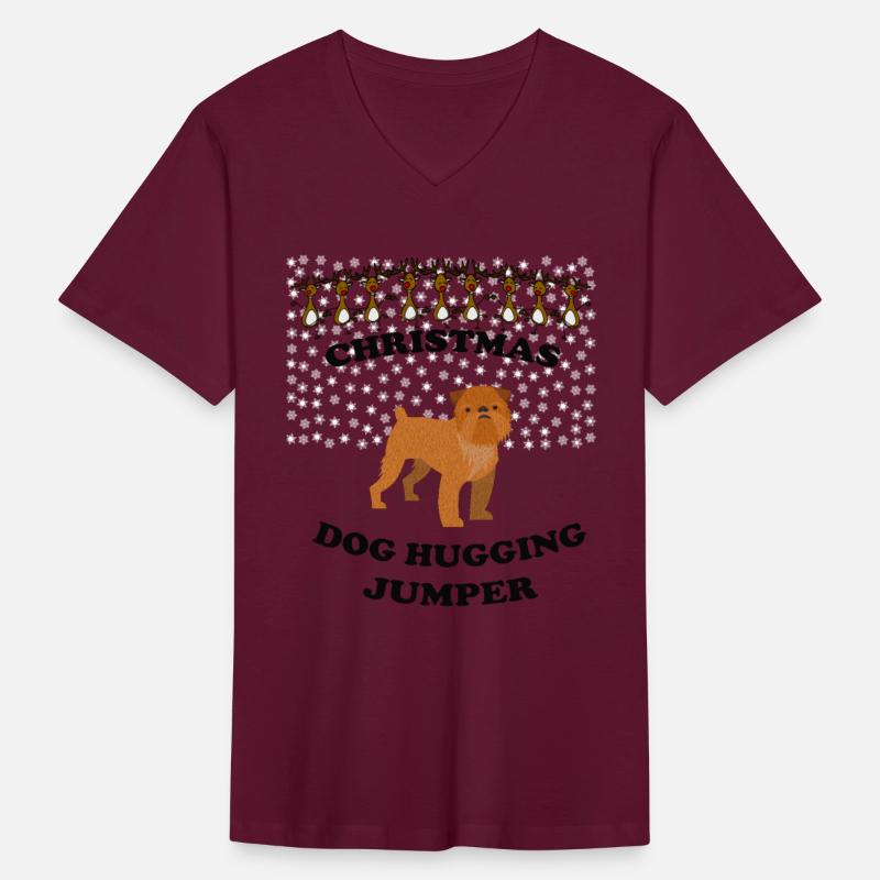 Brussels griffon christmas dog hugging jumper