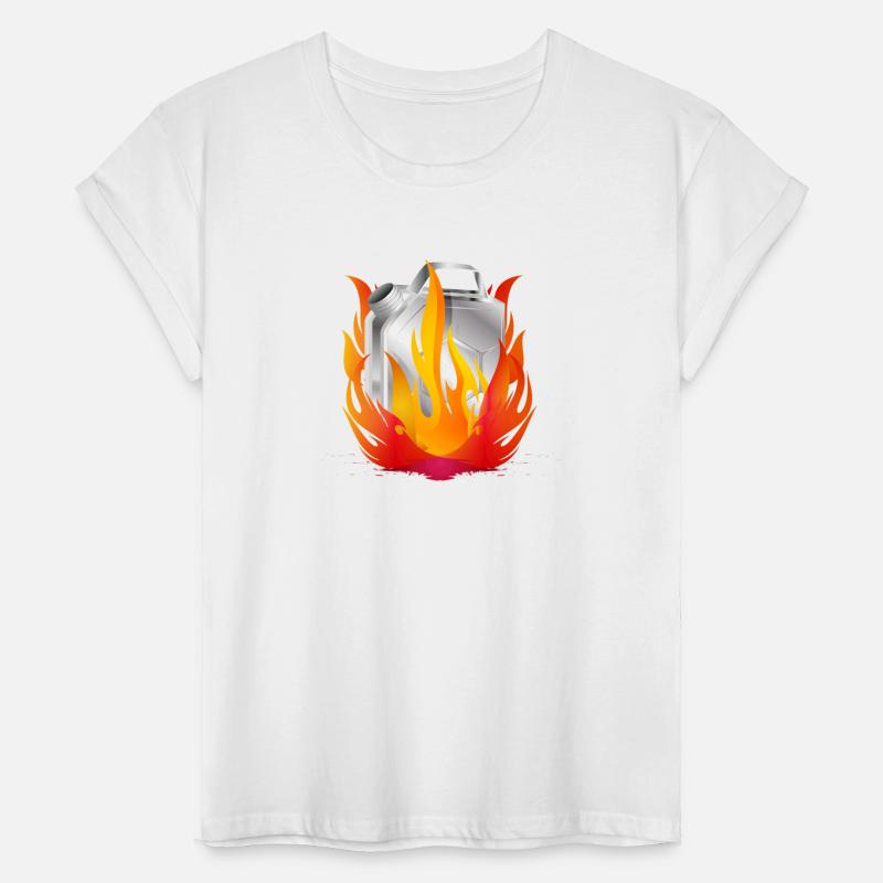 Burning chrome gas can in retro style