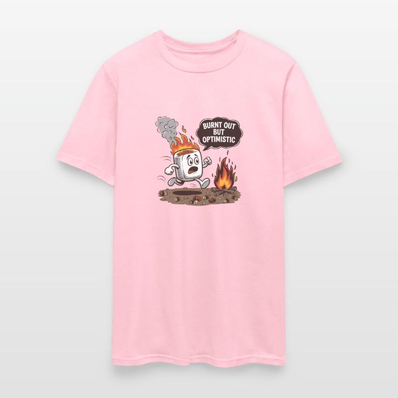 Burnt Out But Optimistic Marshmallow Cartoon