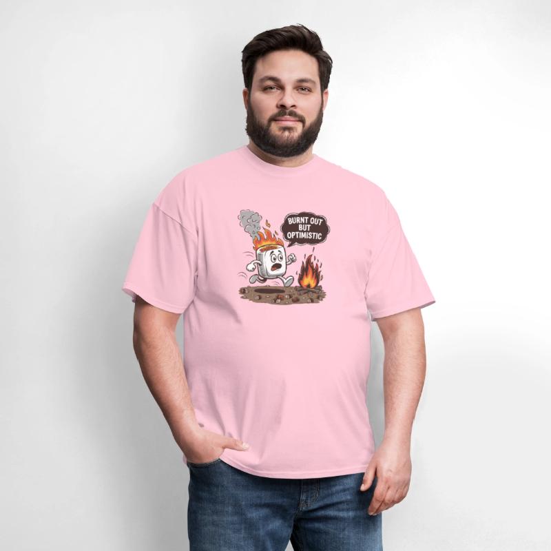 Burnt Out But Optimistic Marshmallow Cartoon