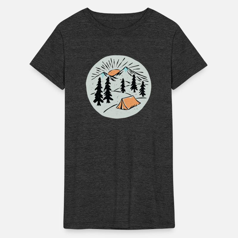 Camping nostalgia blue