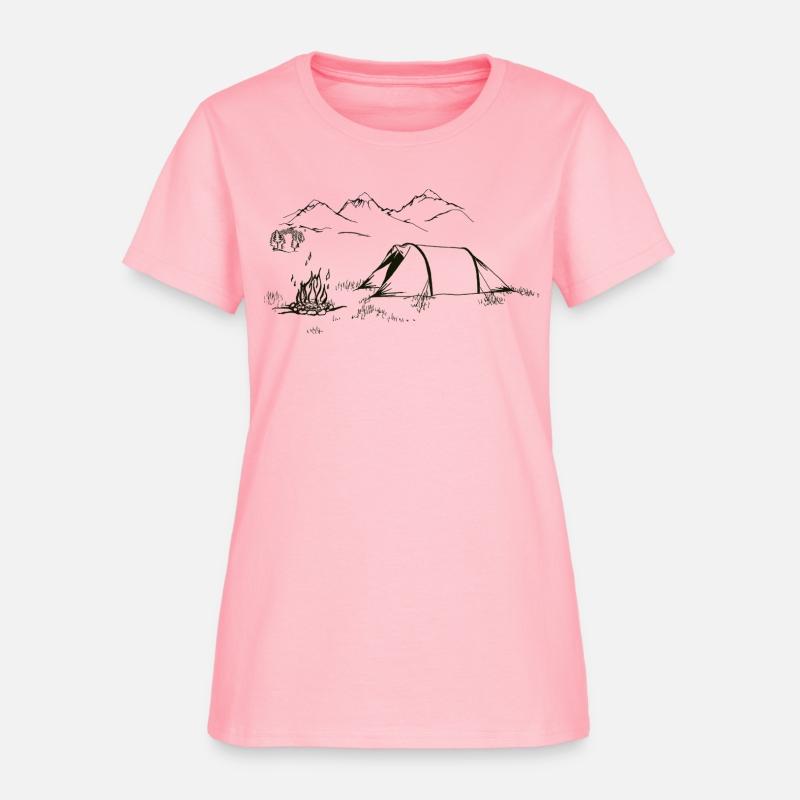 Camping Scene with Tent and Campfire