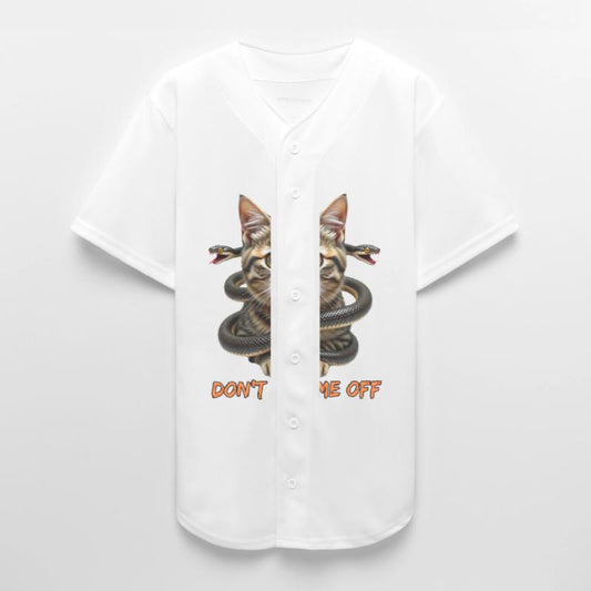 Cat Adorned with Snakes and Bold Text