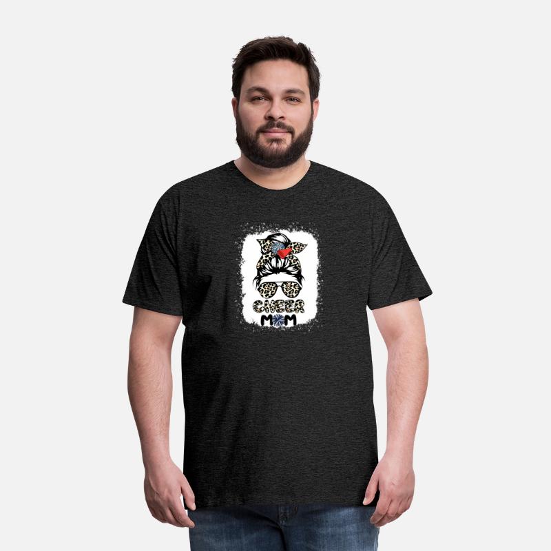 Cheer Mom Leopard Messy Bun Cheerleader Bleached