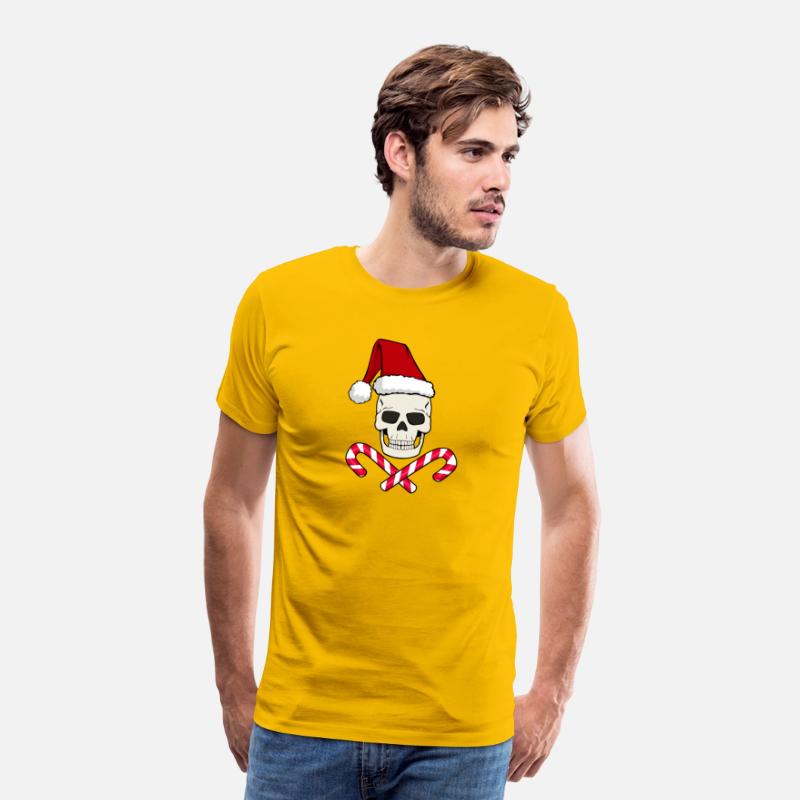 CHRISTMAS SKULL WITH SANTA HAT AND CANDY CANE