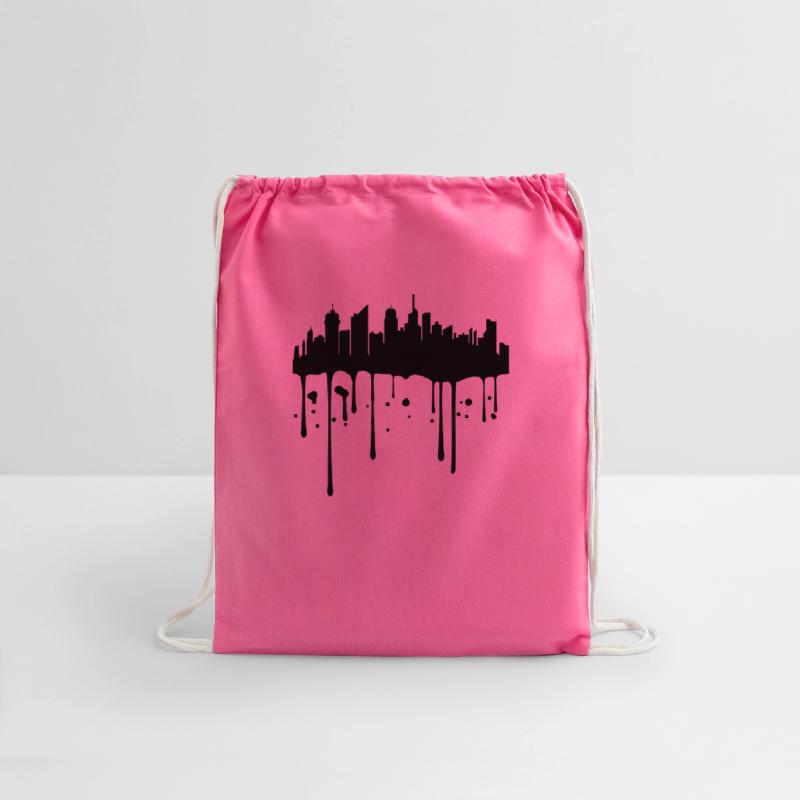 color stamp drop graffiti city metropolis silhouet