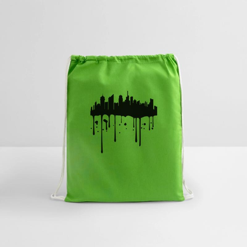 color stamp drop graffiti city metropolis silhouet