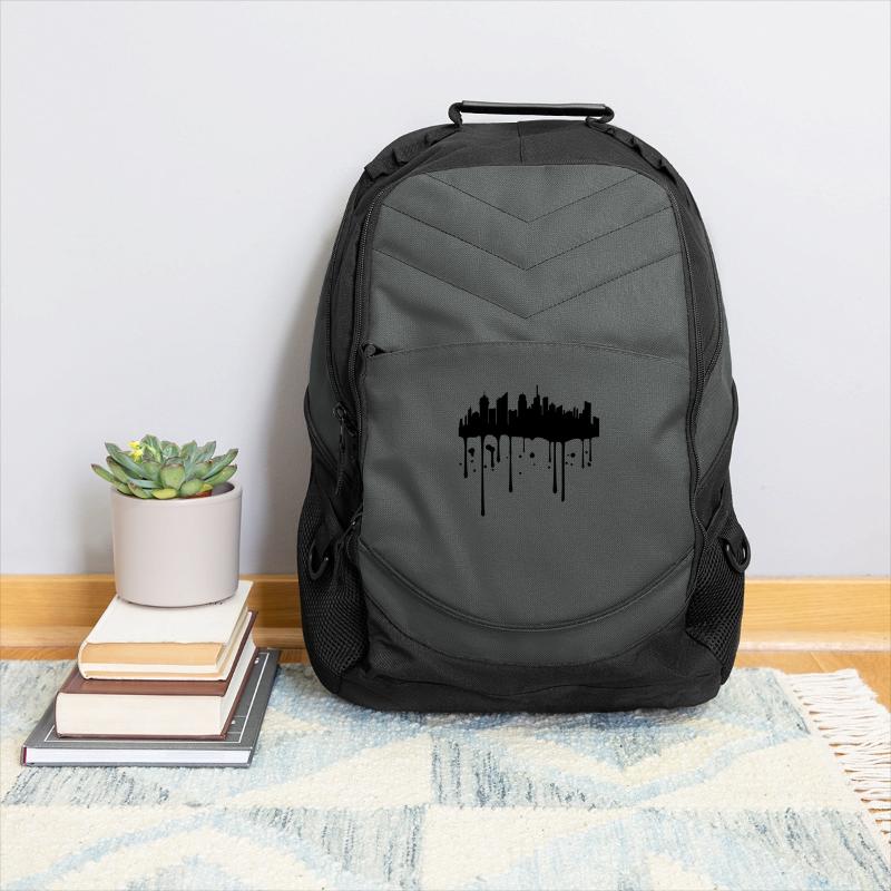 color stamp drop graffiti city metropolis silhouet