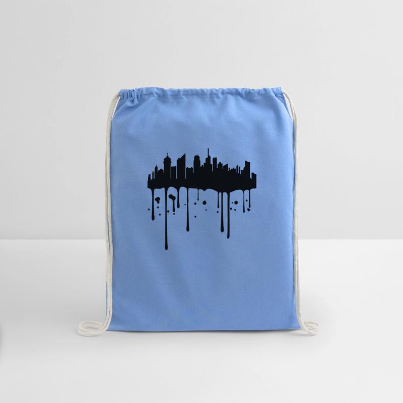 color stamp drop graffiti city metropolis silhouet