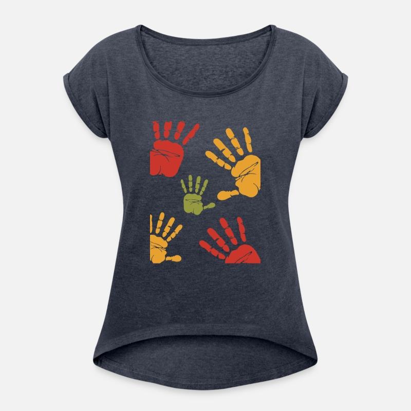 Colorful Handprint Pattern Rasta Vibe Unity T-Shir