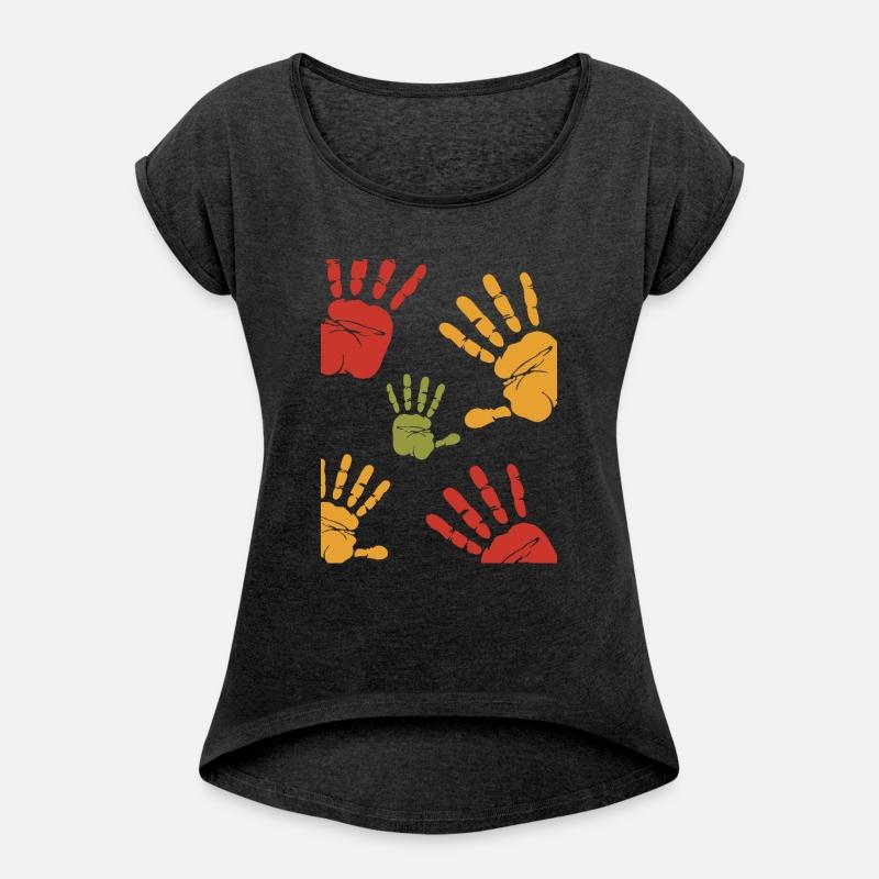 Colorful Handprint Pattern Rasta Vibe Unity T-Shir