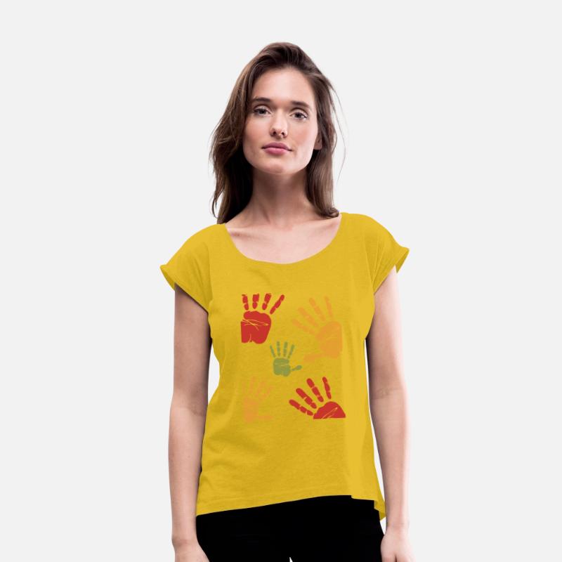 Colorful Handprint Pattern Rasta Vibe Unity T-Shir