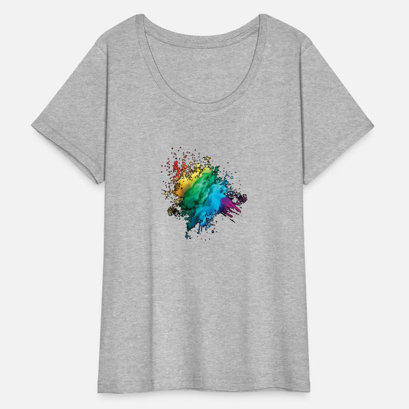 Colorful Rainbow Paint Splatter With Smoke And Fog