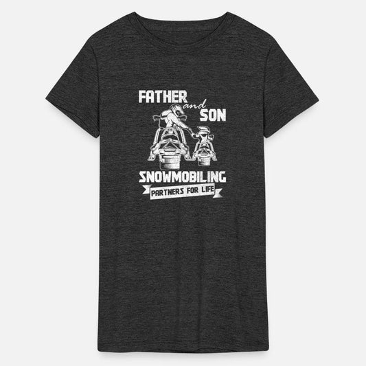 Snowmobile Father and Son Snowmobiling Ski Lover