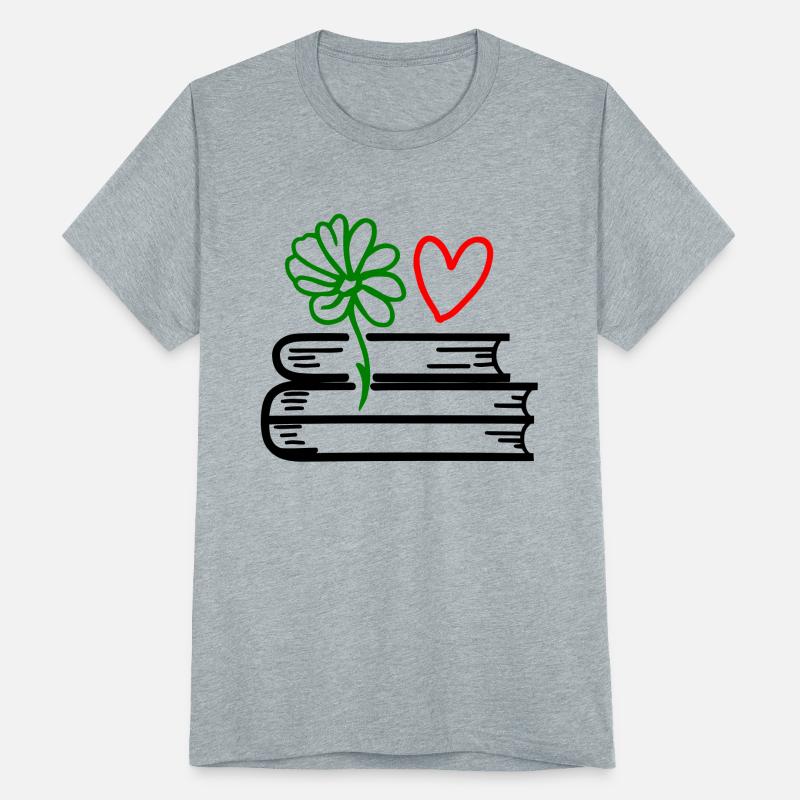 Stack of Books With Heart & Flower 3 Color Vector