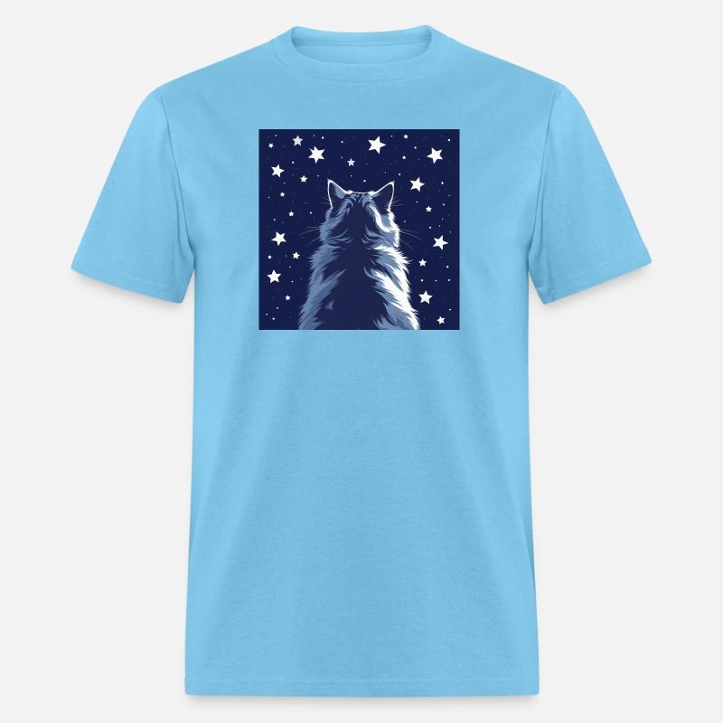 Star Gazer Cat Illustration