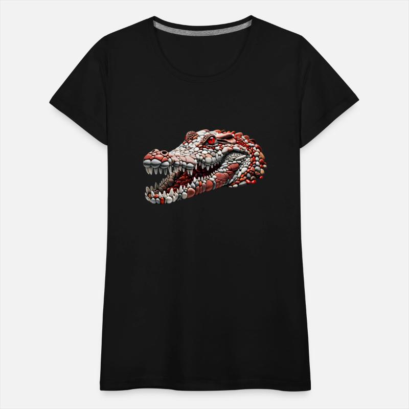 Stealth Hunter Crocodile Pebble Art Depiction