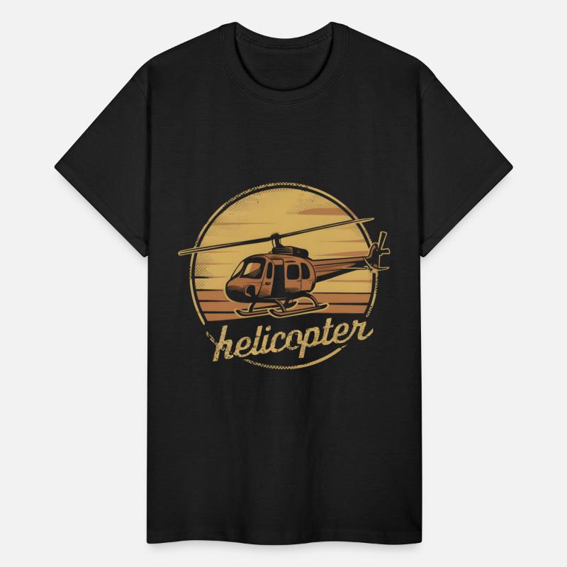 Sunset vintage Helicopter flying