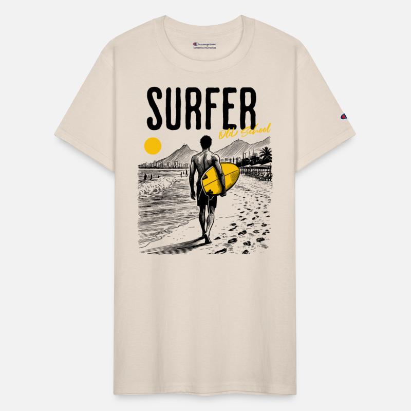 Surfer Old School on the Beach