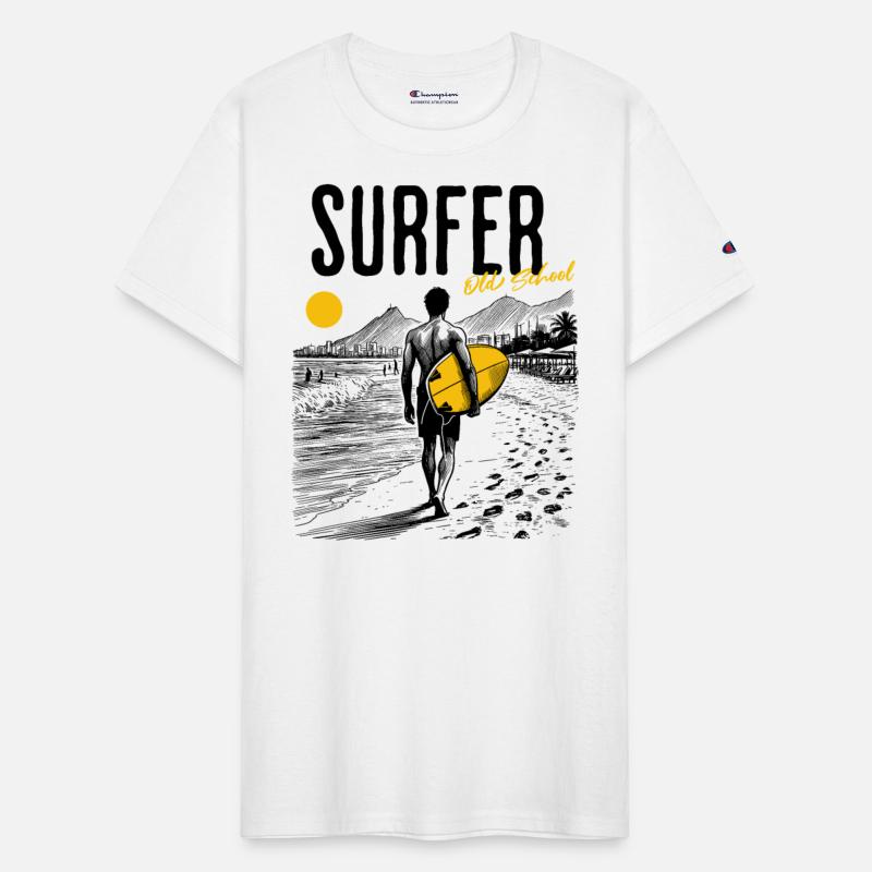 Surfer Old School on the Beach