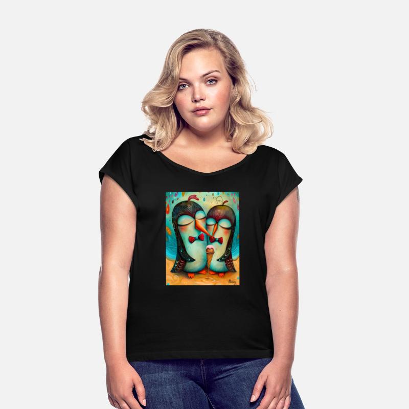 Sweetheart Waddle: Penguins Sharing a Moment.