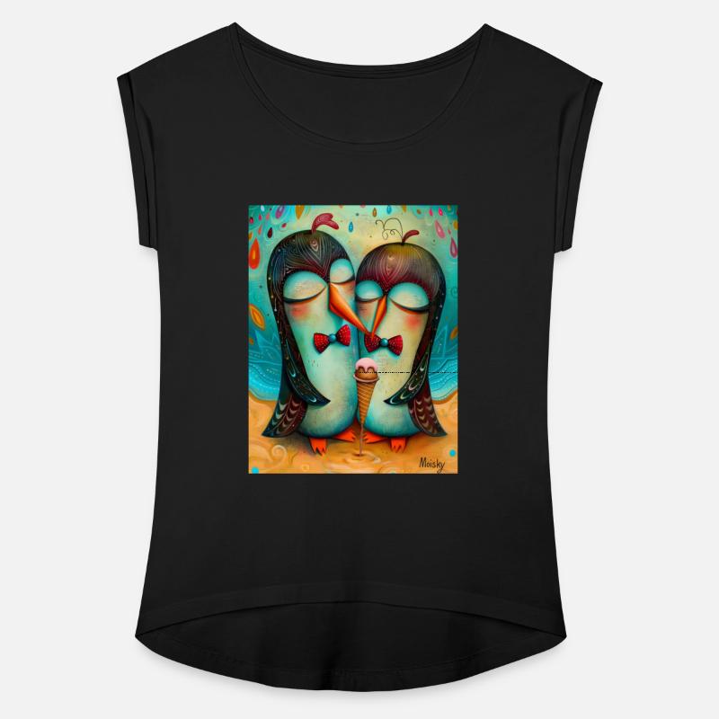 Sweetheart Waddle: Penguins Sharing a Moment.