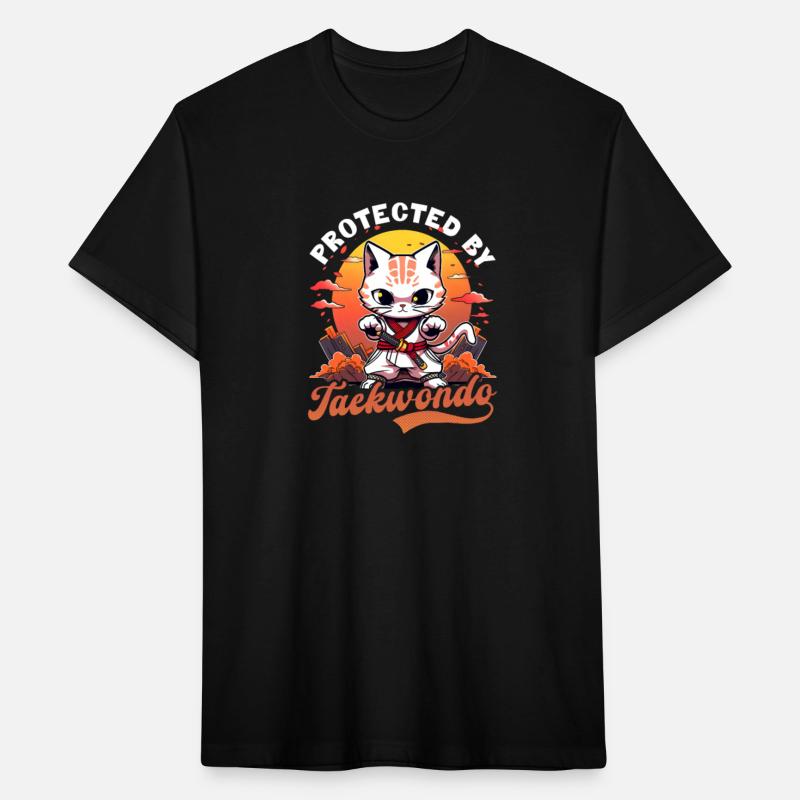 Taekwondo Fighter Protected By Taekwondo Cat