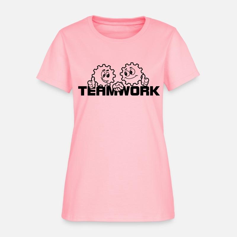 Teamwork in gears handshaking