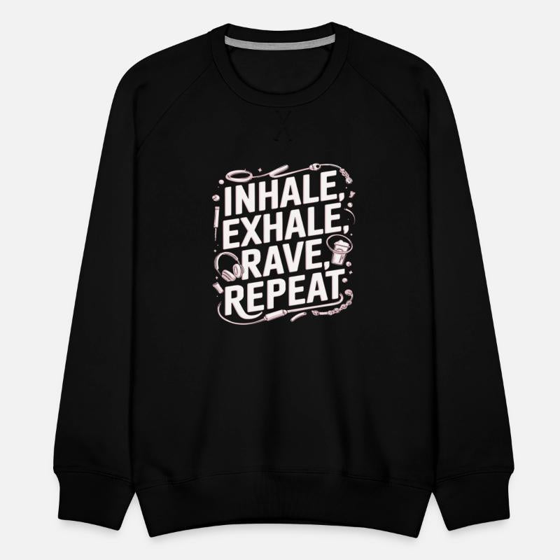 Techno EDM DJ Gift - Inhale Exhale Rave Repeat