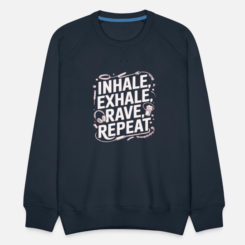 Techno EDM DJ Gift - Inhale Exhale Rave Repeat