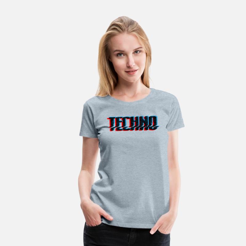 Techno Music Retro Glitch Blue and Red Edition