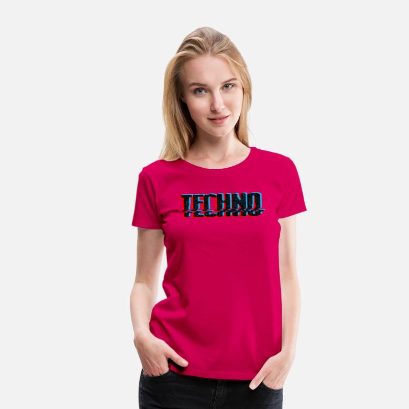 Techno Music Retro Glitch Blue and Red Edition