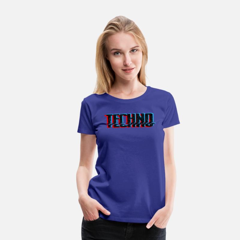 Techno Music Retro Glitch Blue and Red Edition