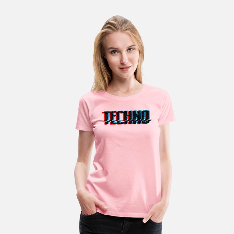 Techno Music Retro Glitch Blue and Red Edition