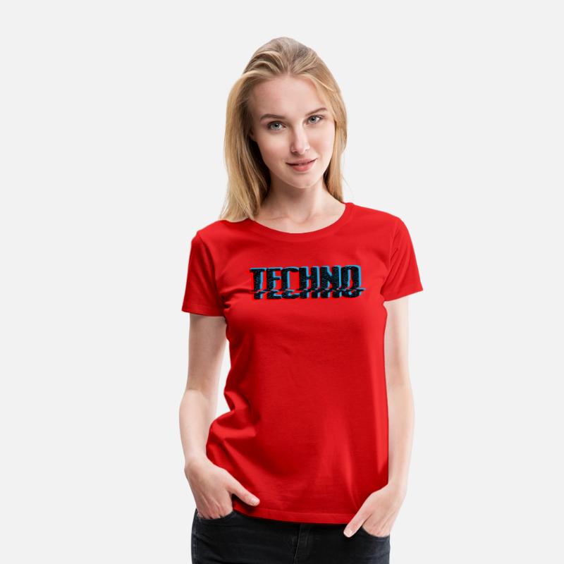 Techno Music Retro Glitch Blue and Red Edition