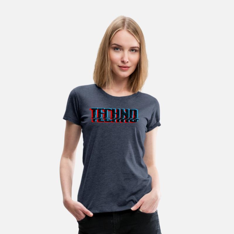 Techno Music Retro Glitch Blue and Red Edition