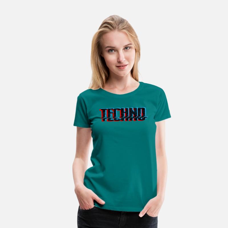 Techno Music Retro Glitch Blue and Red Edition
