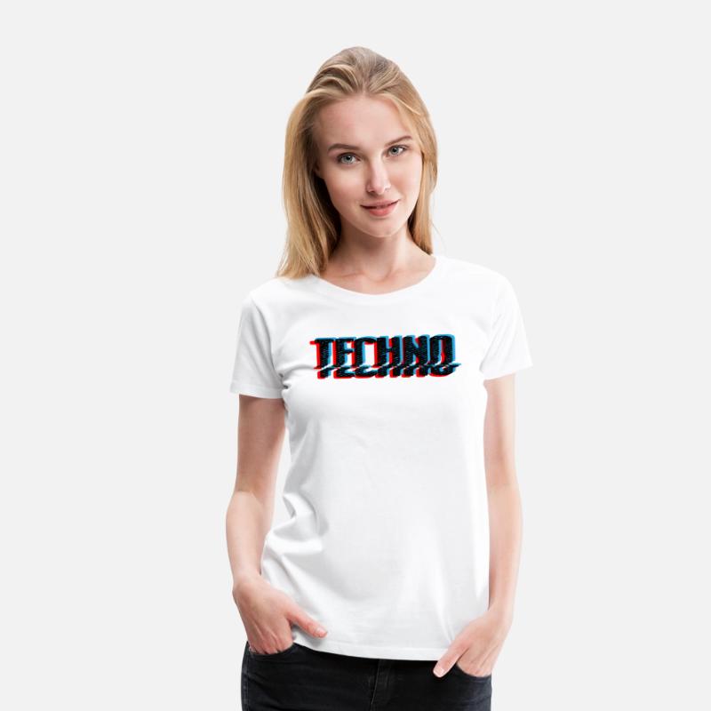 Techno Music Retro Glitch Blue and Red Edition