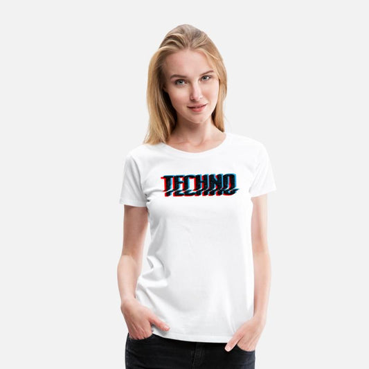 Techno Music Retro Glitch Blue and Red Edition