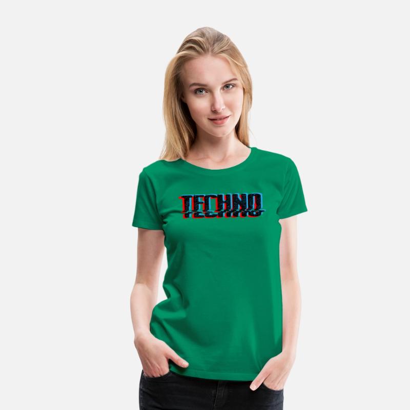 Techno Music Retro Glitch Blue and Red Edition
