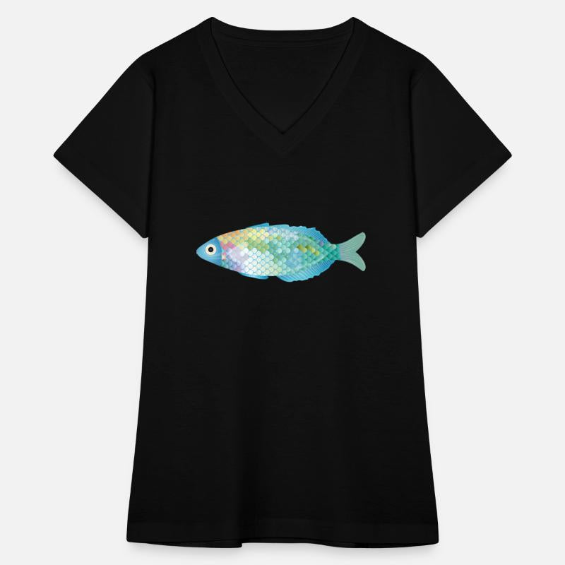 The colorful fish shines in delicate colors