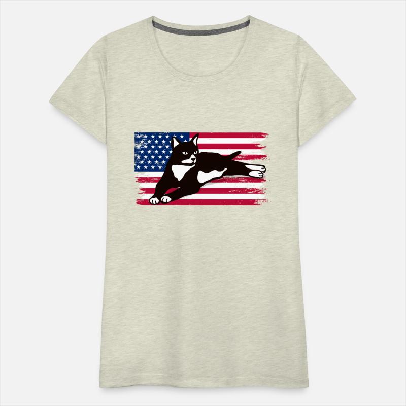 Tuxedo Cat American Flag Glasses 4Th Of July Tuxed