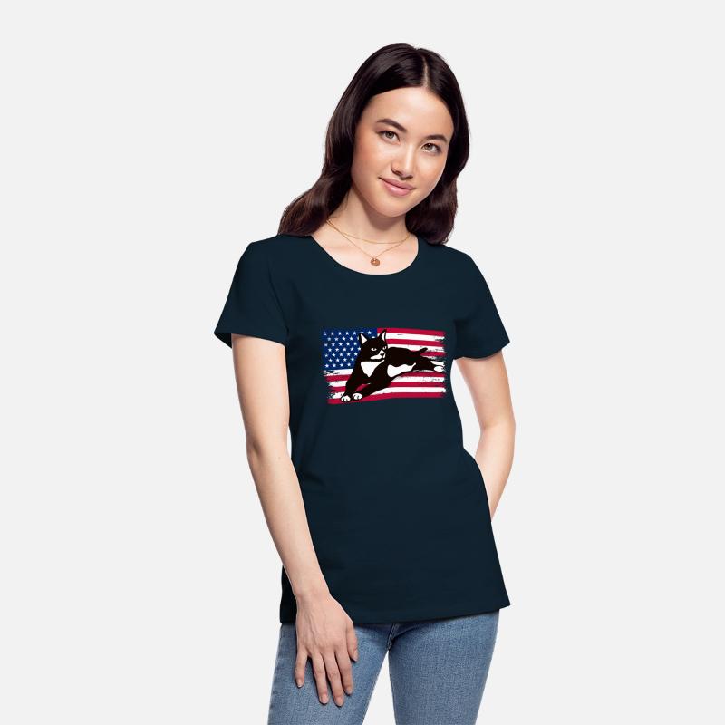 Tuxedo Cat American Flag Glasses 4Th Of July Tuxed
