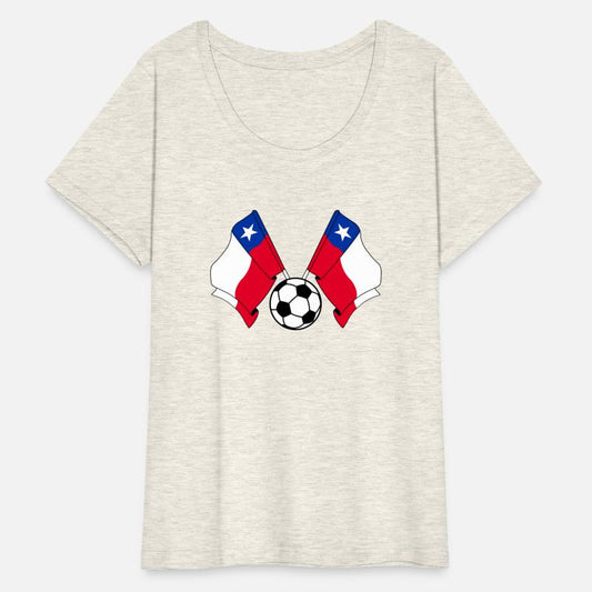 Two Chile flags with a Chile football