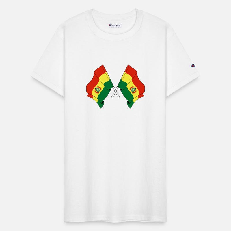 Two crossed flags of Bolivia